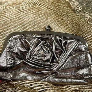 Silver clutch purse